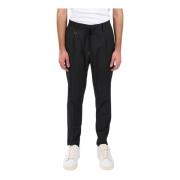 Wollen broek met omslagen Paolo Pecora , Black , Heren