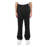 Wollen baggy broek met haaksluiting Costumein , Black , Heren