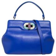 Pre-owned Leather handbags Bvlgari Vintage , Blue , Dames