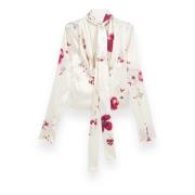 Satin Print Blouse Blumarine , White , Dames