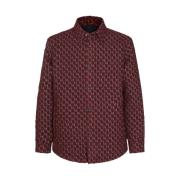 Wollen casual jas met logopatroon Gucci , Red , Heren