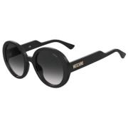 Zwarte Acetaat Dames Zonnebril Moschino , Black , Dames