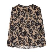 Bloemenprint Tuniek Blouse Luisa Cerano , Brown , Dames