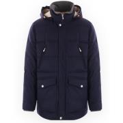 Cashmere Membrabato Parka met Beaver Brunello Cucinelli , Blue , Heren