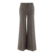 Bruine Wollen Wijde Pijp Broek Stella McCartney , Brown , Dames