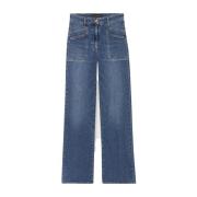 Vintage Denim Flared Broek Luisa Cerano , Blue , Dames