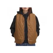 Omkeerbaar Nepbont Vest, Gewatteerde Stijl Barbour , Brown , Dames