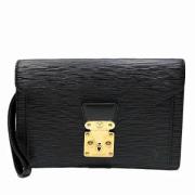 Pre-owned Leather clutches Louis Vuitton Vintage , Black , Heren