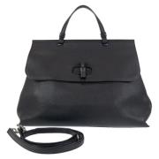 Pre-owned Leather handbags Gucci Vintage , Black , Heren