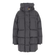 Grijze Gewatteerde Jas met Capuchon en Zakken Parajumpers , Gray , Dam...