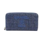 Pre-owned Leather wallets Chanel Vintage , Blue , Dames