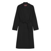 Zwarte wollen jas met dubbele rij knopen Max Mara , Black , Dames