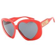 Rode Acetaat Dames Zonnebril Moschino , Red , Dames