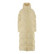 Crème Gewatteerde Donsjas met Capuchon Jil Sander , Beige , Dames