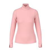 Lange mouwen katoenen T-shirt met kraag Marc Cain , Pink , Dames