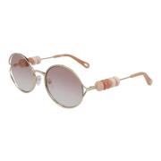 Gold/Brown Grey Shaded Sunglasses Chloé , Multicolor , Dames