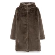 Yelena Faux Fur Coat Save The Duck , Gray , Dames