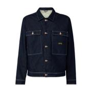 Blauwe Katoenen Trucker Jack Stan Ray , Blue , Heren