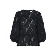 Losse pasvorm 3/4 mouw blouse Saint Tropez , Black , Dames