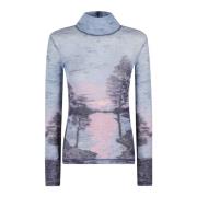 Mesh High Neck Top Maison Kitsuné , Multicolor , Dames