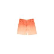 Hoge Taille Katoen Tie & Dye Shorts Isabel Marant , Orange , Dames