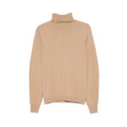 Beige Turtleneck Sweater met Fijne Brei Ermanno Scervino , Beige , Dam...