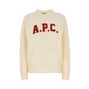 Merino Wol Logo Trui A.p.c. , Beige , Heren