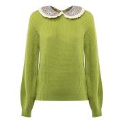 Calia Sweater met Pofmouwen MC2 Saint Barth , Green , Dames