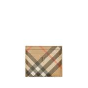 Vintage Check Leren Kaarthouder Burberry , Beige , Heren