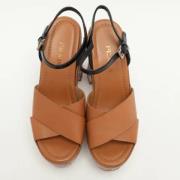 Pre-owned Leather sandals Prada Vintage , Brown , Dames