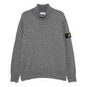 Grijze Hoge Hals Trui Zwaar Stone Island , Gray , Heren