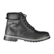 Heren Zwarte Veterschoen met Contrastdetails Fila , Black , Heren