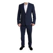 Blauw Classic Fit Suit Martini Dolce & Gabbana , Blue , Heren