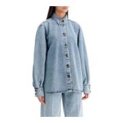 Oversized Denim Shirt Vrouwen Magda Butrym , Blue , Dames