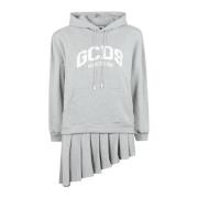 Logo Hoodie Mini Jurk Gcds , Gray , Dames