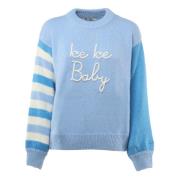 Blauwe Tricot-Effect Sweater met Ronde Kraag MC2 Saint Barth , Blue , ...