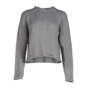 Grijze Cashmere Blend Roll-Edge Sweater Liviana Conti , Gray , Dames