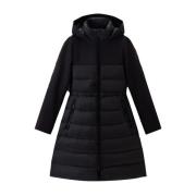 Hybride Gewatteerde Tech Softshell Parka Woolrich , Black , Dames