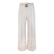 Witte Cropped Broek Milano Stijl Liu Jo , White , Dames