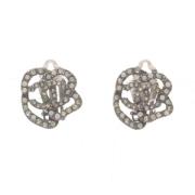 Pre-owned Metal earrings Chanel Vintage , Gray , Dames