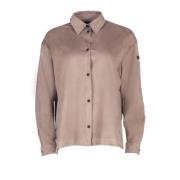 Fleece Suede-effect Stretch Blouse RRD , Beige , Dames