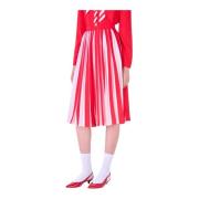 Geplooide midi-rok met contrastkleuren Silvian Heach , Red , Dames