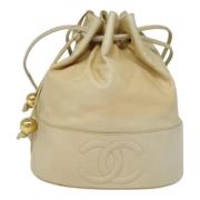 Pre-owned Leather chanel-bags Chanel Vintage , Beige , Dames