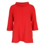 Lichtgewicht Ottoman-sweatshirt met geribbelde kwaliteit Doris S , Red...