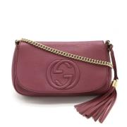 Pre-owned Leather crossbody-bags Gucci Vintage , Purple , Dames