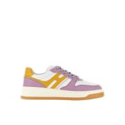 Leren Sneakers met Memory Foam Zool Hogan , Purple , Dames