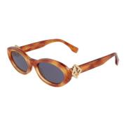 Elegante Ovale Zonnebril Fendi , Brown , Unisex