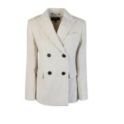 Witte Katoenen Jas Max Mara , White , Dames