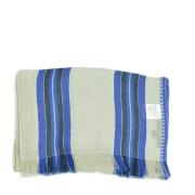 Gestreepte Linnen Franje Pashmina Sjaal Max Mara , Blue , Unisex