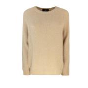 Alpaca Gebreide Trui Geribbelde Kraag Manchetten Max Mara , Beige , Da...